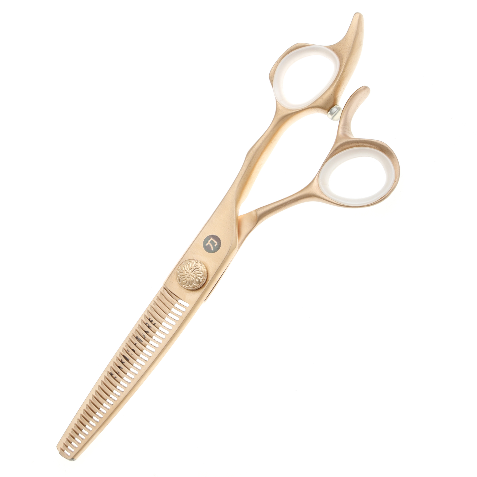 Thinning scissors work to remove weight from the hair, whereas texturising scissors add volume and movement to the style. Saki Shears hair thinning shears come in black, gold, pink and stainless steel. 