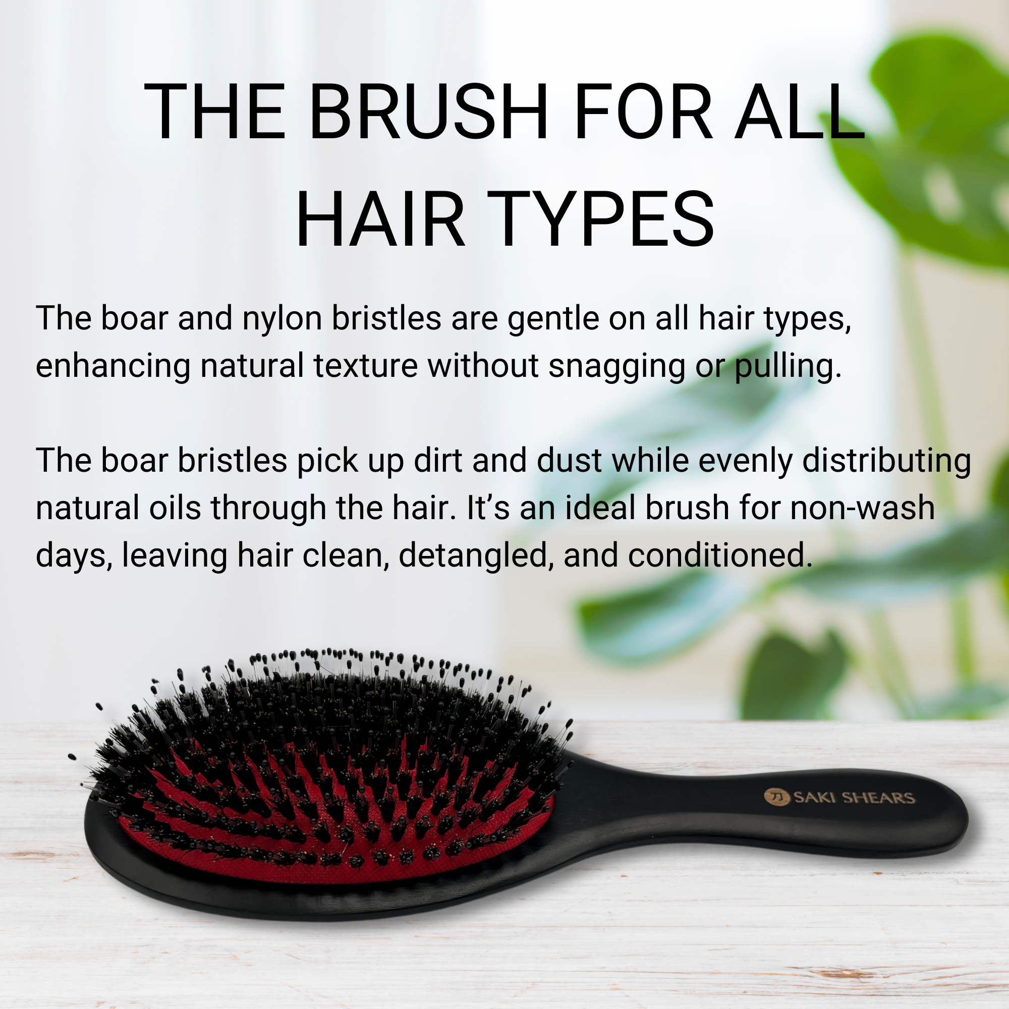 Premium Nylon & Boar Bristle Brush for All Hair Types